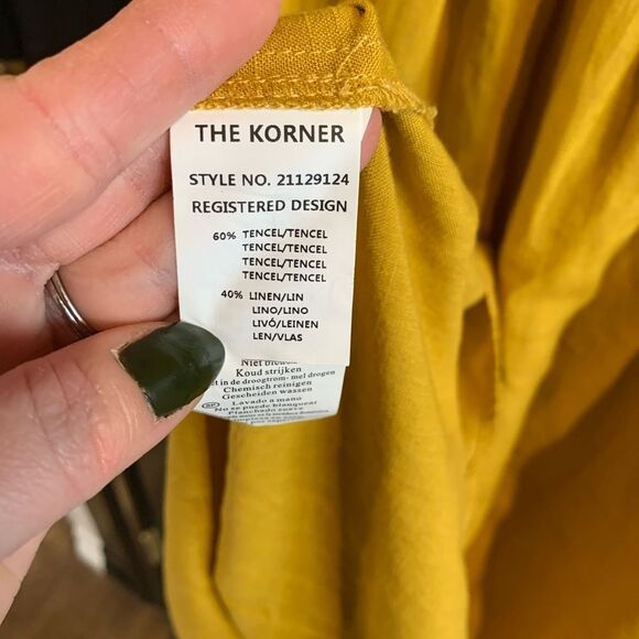The Korner Mustard Yellow Linen Dress | Small - Picture 5 of 6